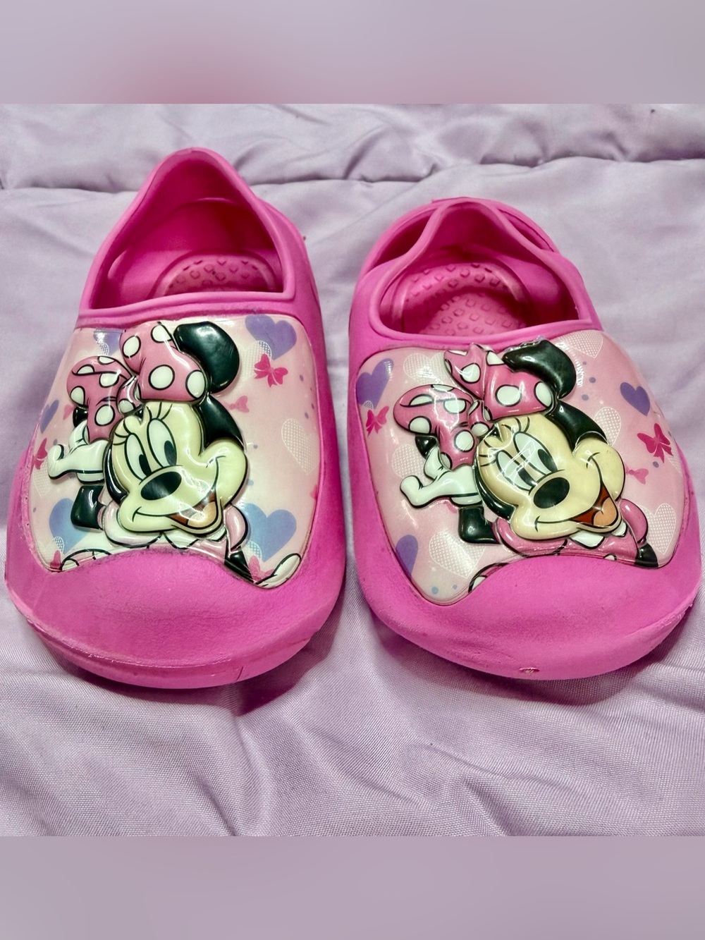 Disney Minnie Mouse Pink Slip-On Clog Shoes for toddlers size 5/6